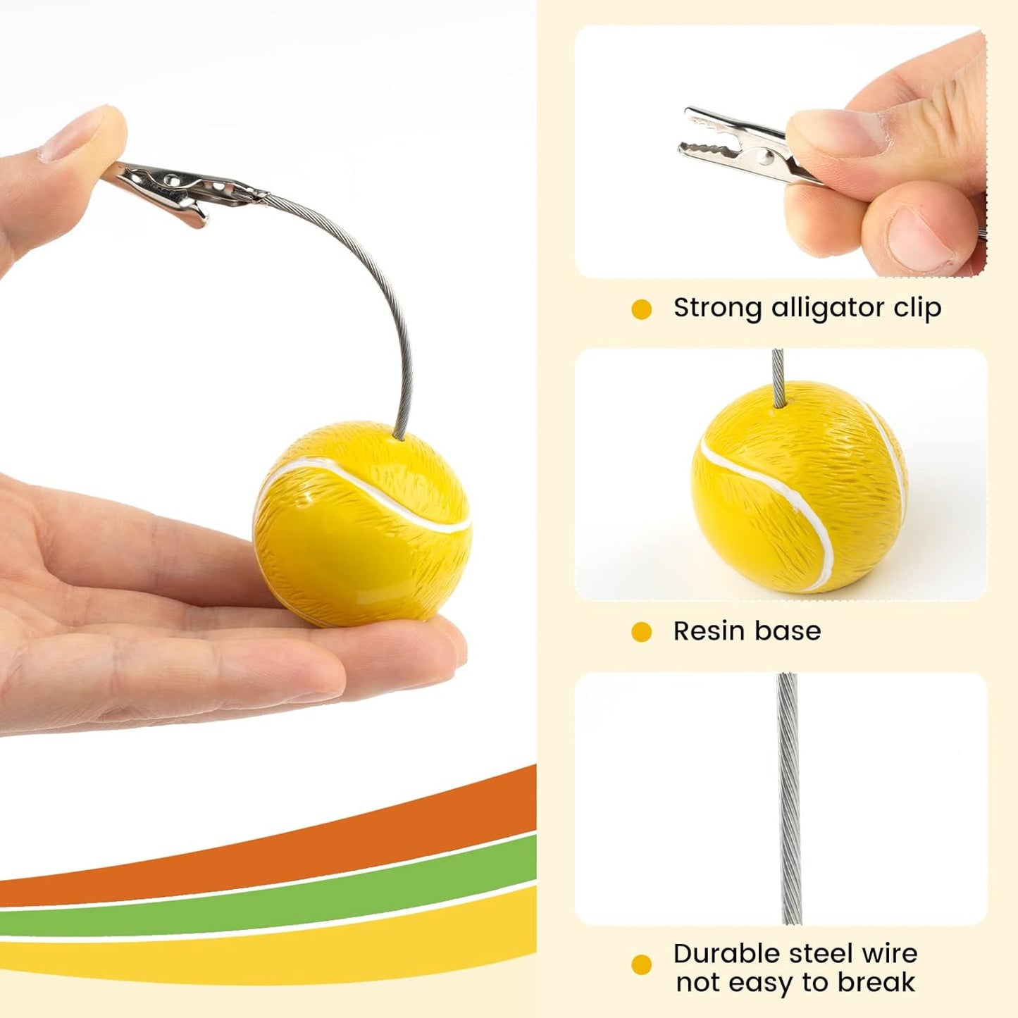 RONRONS 5 Pack Resin Ball Base Memo Clip Holder Stand Note Paper Clip Pictures Card Display with Alligator Clip,Golf