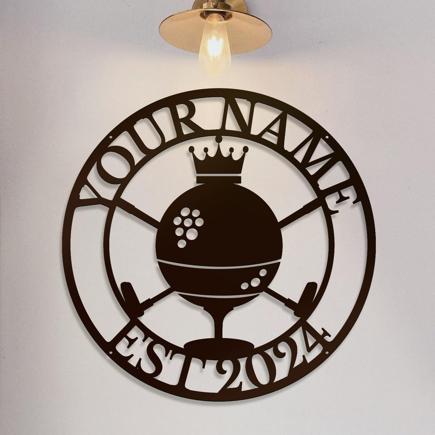 Generic Personalized Golf Name metal Signs,Custom Shed Metal Wall Decor,Black Metal Wall Art Decor,Home Metal Signs Plaques,Outdoor wall Decorative Signage (Style B)