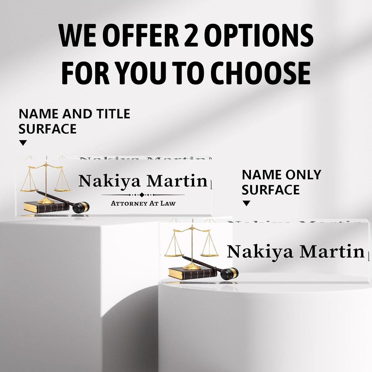 Personalized Name Plate for Desk Custom Acrylic Desk Name Plate Custom Employee Appreciation Gifts Office Gifts for Women, Men, Boss, Coworkers, Teacher, Nurse (Lawyer)