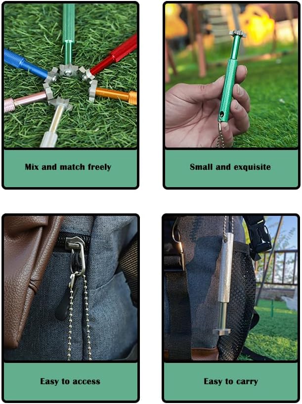 Golf Groove Sharpener,Golf Club Groove Sharpener,Groove Sharpener,Club Sharpener,Groove Sharpening Tool - Generate Optimal Backspin - Suitable for U & V-Grooves (6 Heads) (Silver)