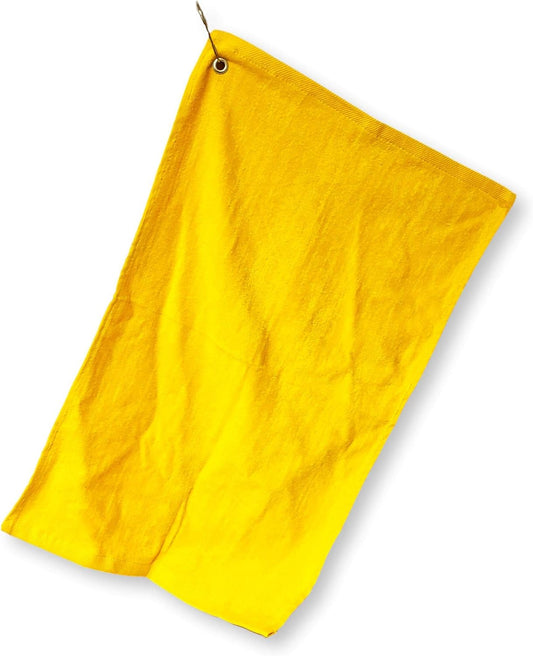 Cotton Golf Bag Towel with Clip (Gold)