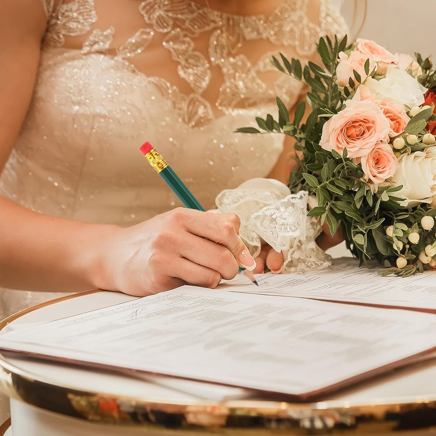 Chivao 288 Pieces Golf Mini Pencils Bulk with Eraser #2 HB Golf Short Pre Sharpened Pencils for Party Favors Office Supplies 4 Inch(Deep Green)