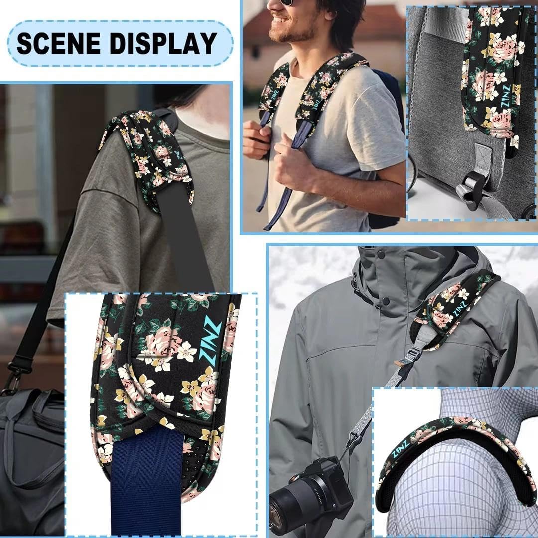 ZINZ 2-Pack Universal Shoulder Pad with Ultra Thick Cushion for Bag Luggage Bag Crossbody, Plus Long & Anti-Slip & Breathable,Dark Rose