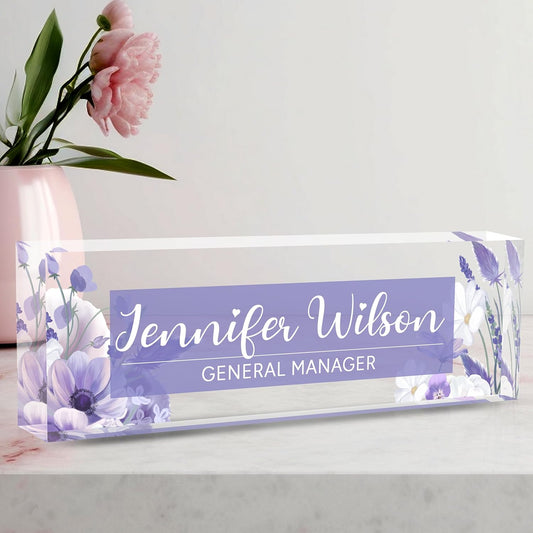 Name Plate for Desk, Desk Name Plate Personalized Office Desk Decor for Women and Men, Acrylic Desk Accessories, Employee Appreciation Gifts The Office Gifts for Boss, Manager, Teacher, Nurse