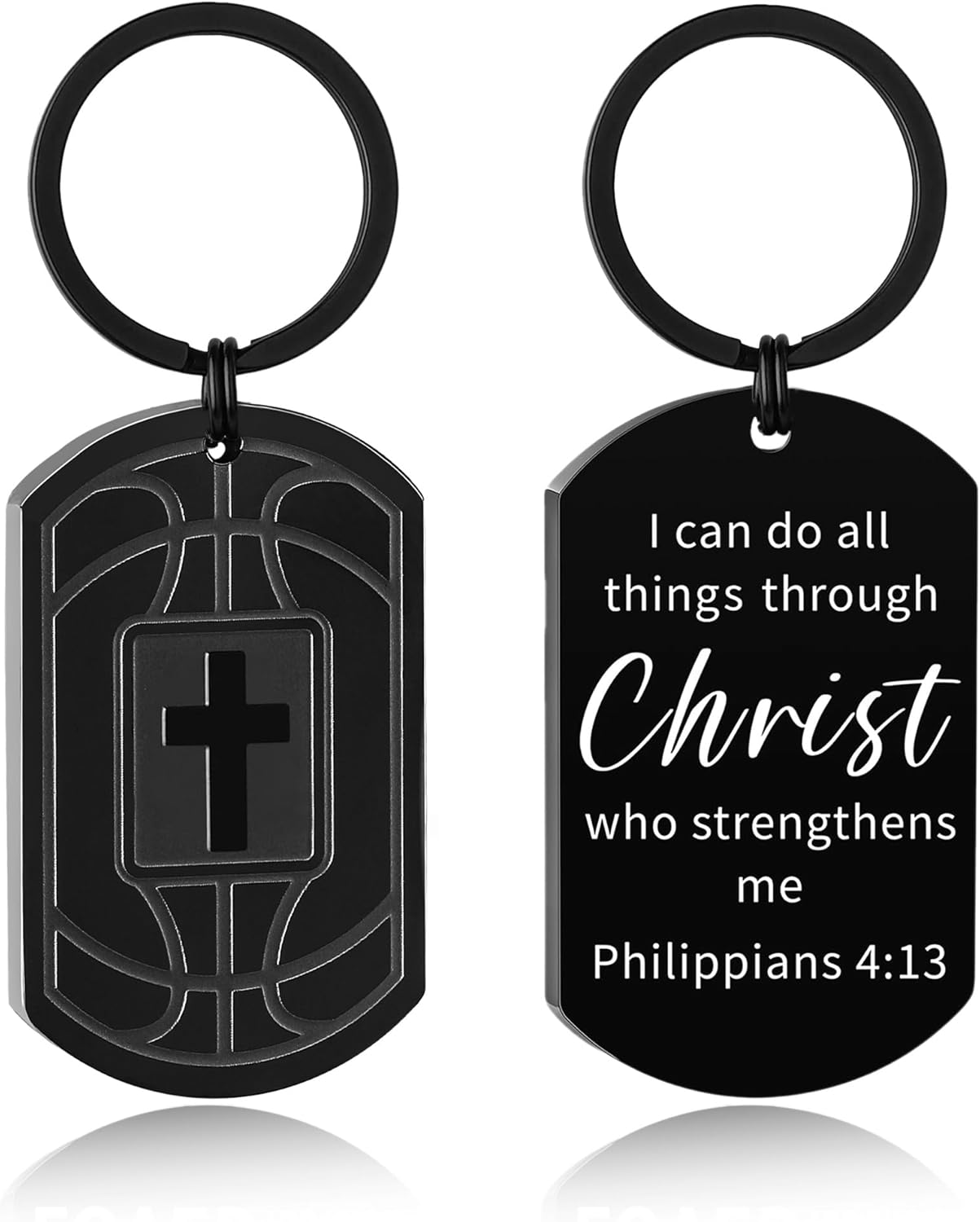 Football/Baseball/Soccer/Basketball Keychain for Men First Communion Baptism Confirmation Mens Gifts