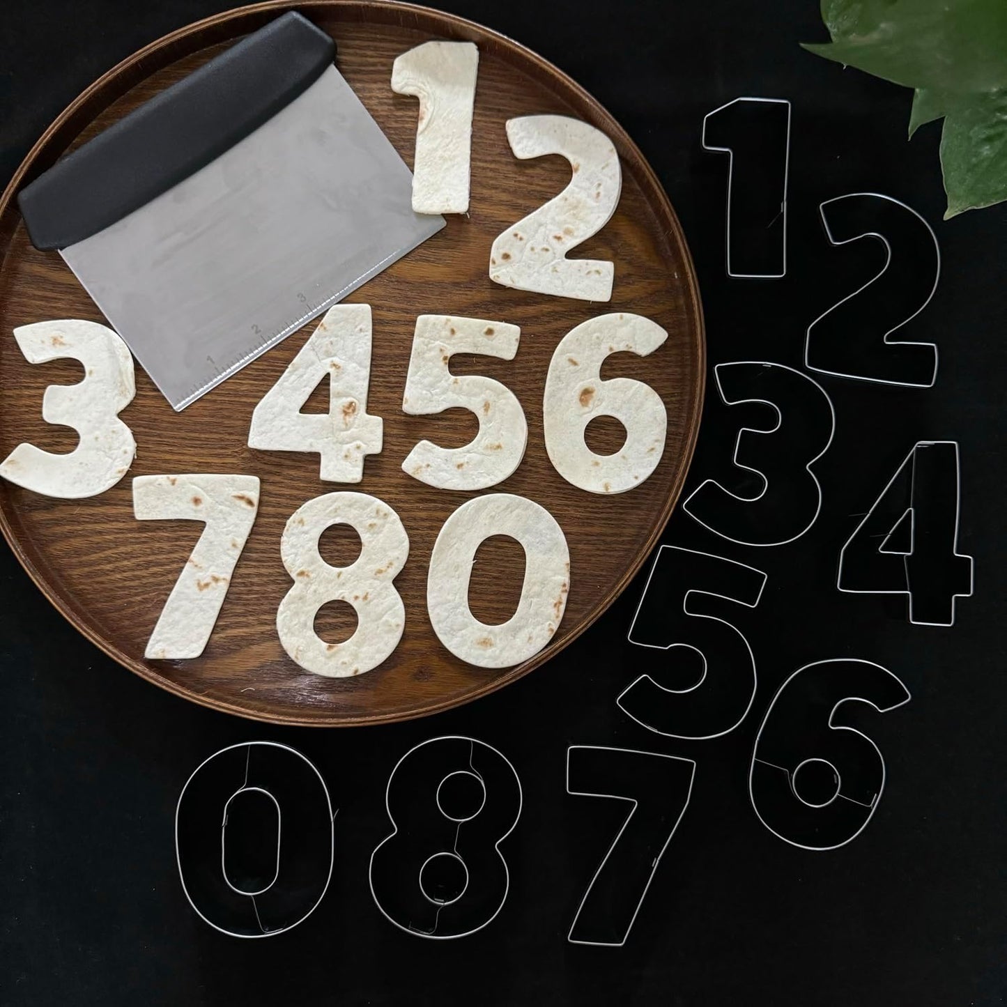 Large Number Cookie Cutter Set with Dough Scraper&Chopper-9 Piece-3.25 Inch-Number 0-8-Birthday Cookie Cutter Shape for Baking-Stainless Steel Kitchen Utensil