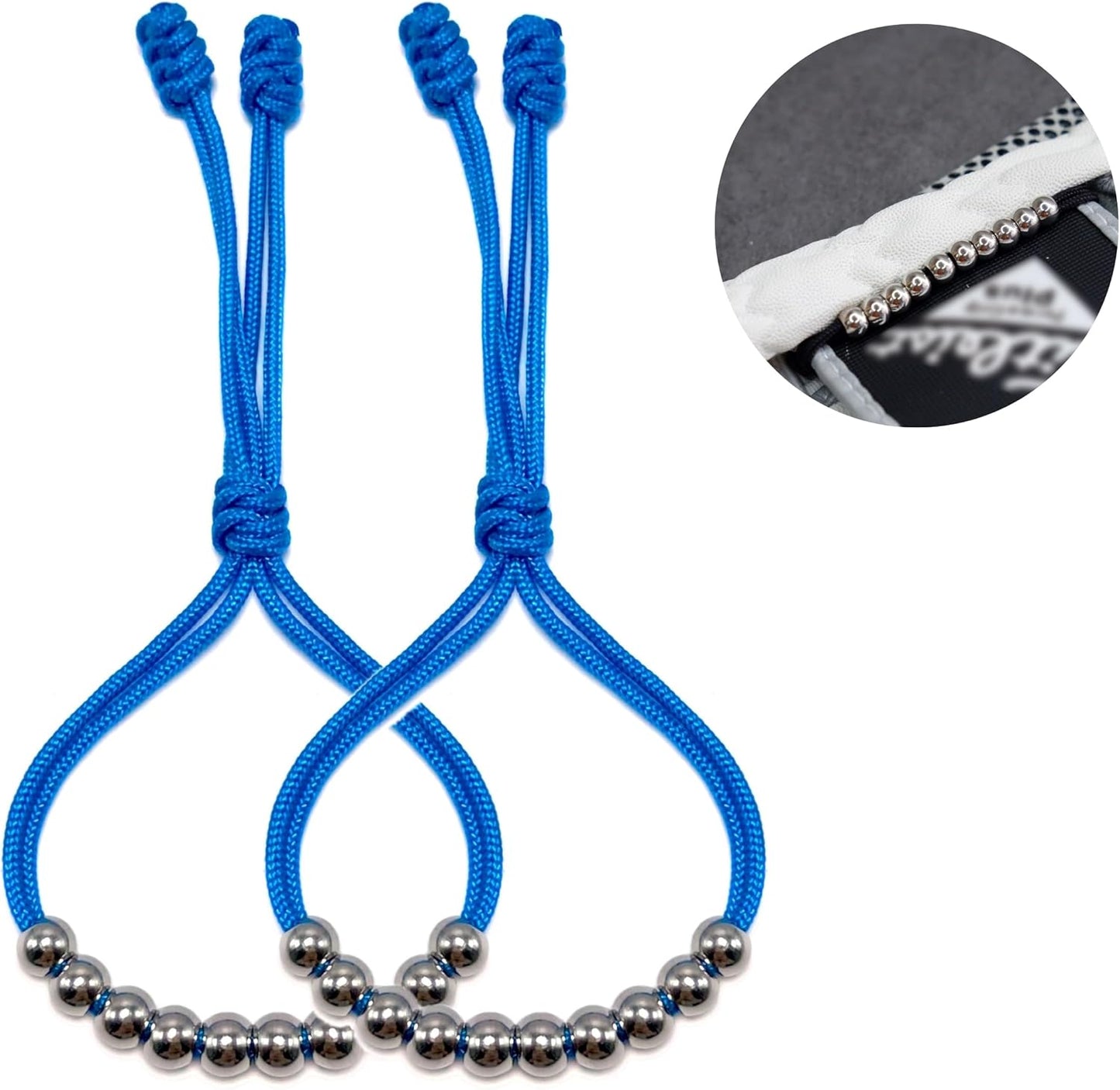 LAMIBEE Pack of 2 Golf Glove Bead Stroke Counter, 10 Stainless Steel Beads Score Counter for Gloves, Stroke Count Resizable Easy to Adjust Golf Round Scoring Tracker Accessory