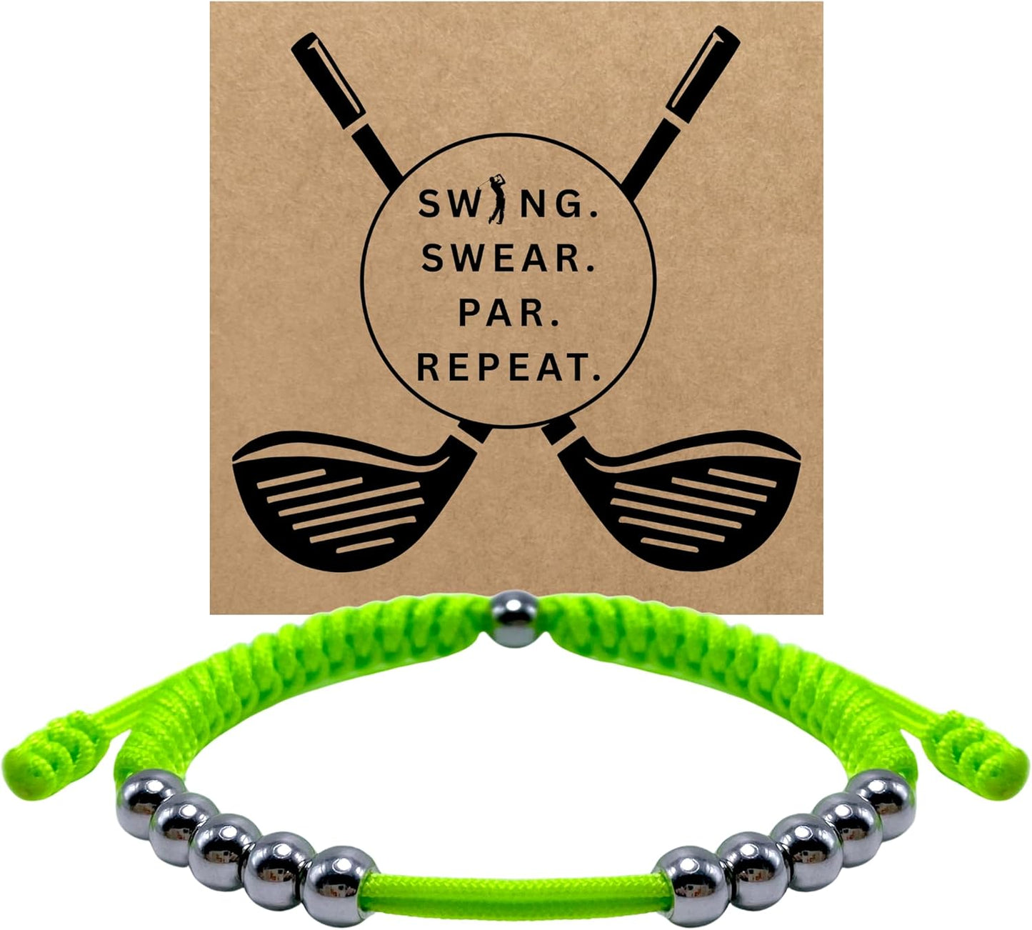 LAMIBEE Premium Golf Stainless Steel 10 Bead Score Counter Bracelet, Golf Stroke Count Bracelet, Resizable Easy Adjust Golf Round Scoring Tracker, Durable Stylish Golf Accessory