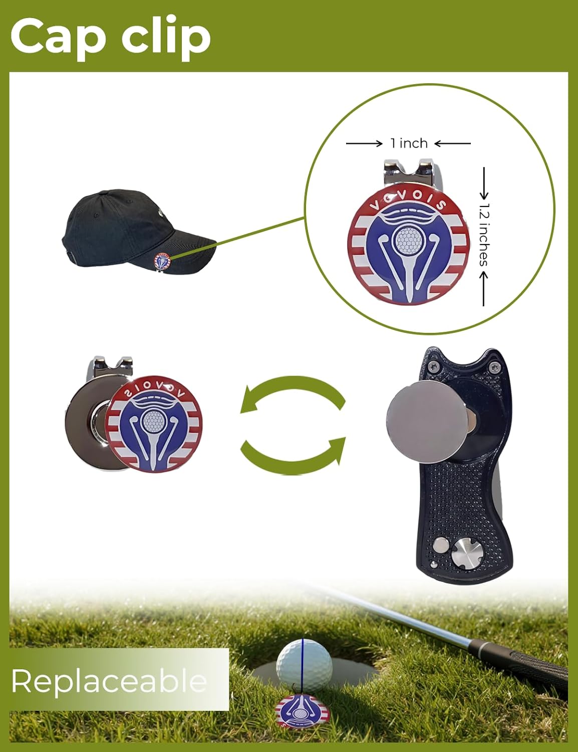 Golf Ball line Marker Tool and Divot Tool Kit- Golf Ball Marker Stencil,Golf Ball Alignment Marking Tool,Golf Ball line Marker Tool,Golf Present,Golf Starter kit,hat Clip,Golf Bag Accessories