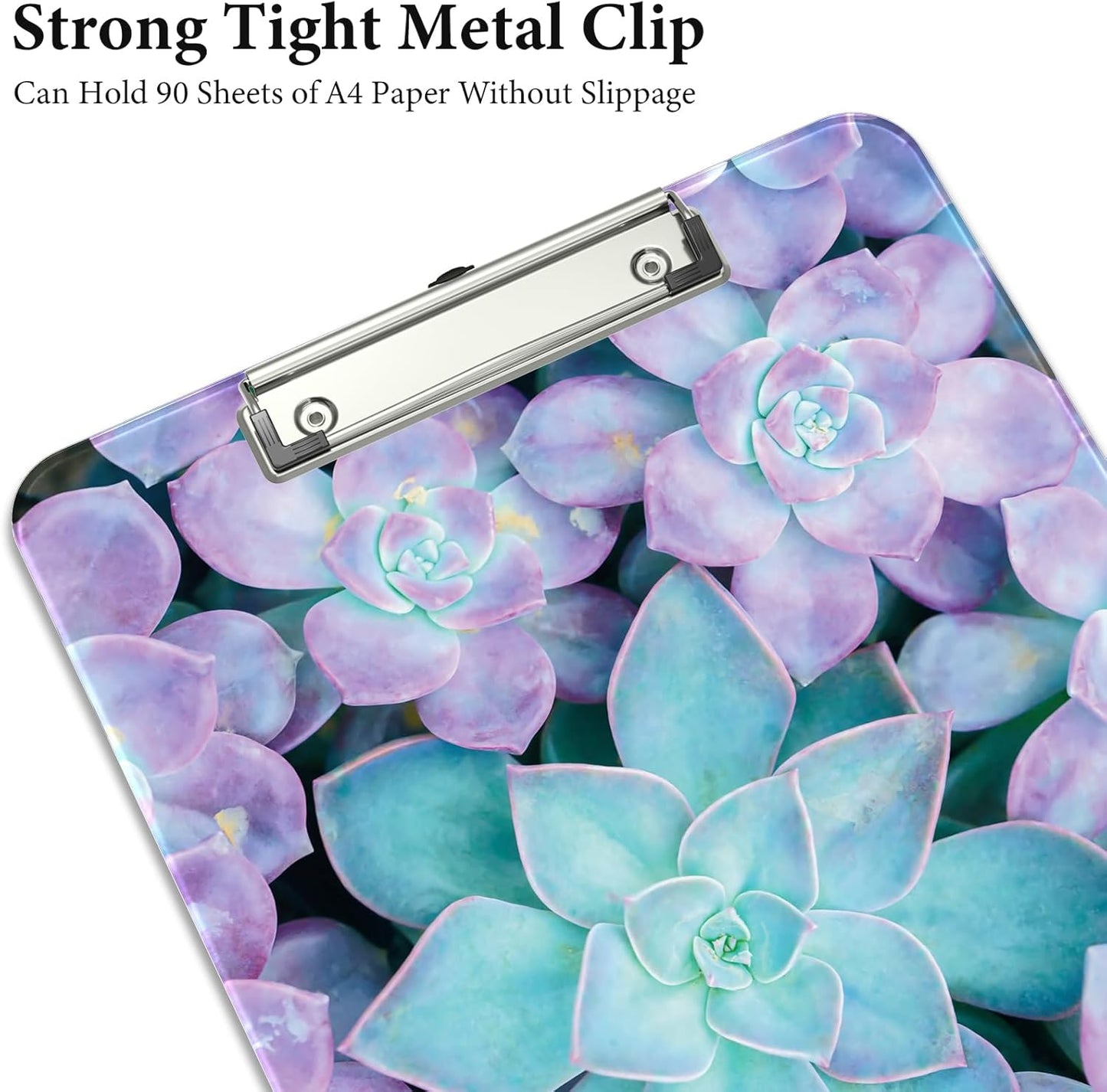 Rimilak Plastic Clipboards with Metal Clip, A4 Letter Size 9 x 12.5 in, Office Decorative for Students Women Men and Kids, Cute Custom Pattern, Plants