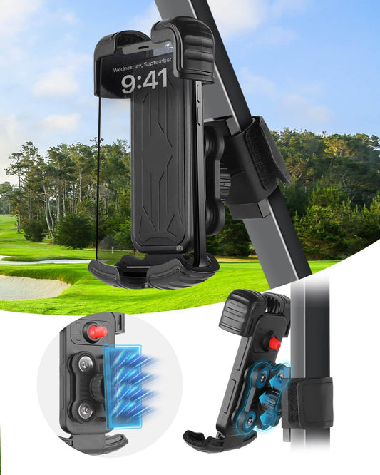 Magnetic Golf Cart Phone Holder Mount with Vibration Dampener & Ultra-Strength Neodymium N52 Magnets for EZGO/Club Car/Yamaha/ICON, Golf Cart Phone Caddy for iPhone/Galaxy/Google Pixel