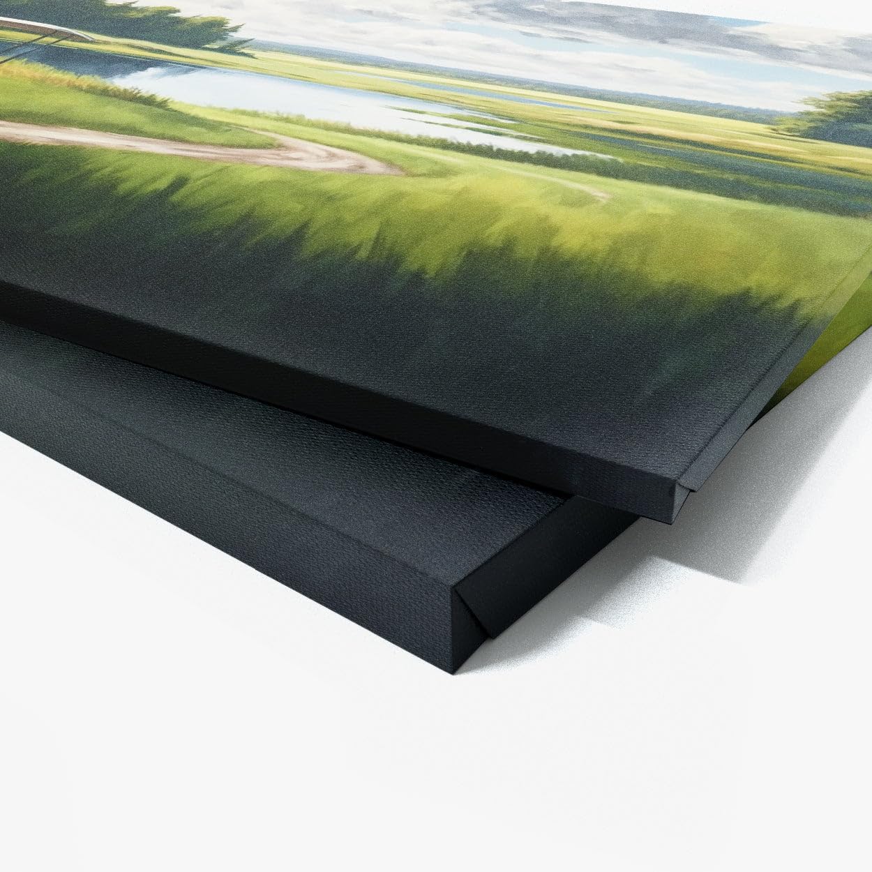 Sense Canvas Golf Cart Fairway Landscape 23 Canvas Art - Home Decor Wall Art Print Poster Painting Small 16x12 / 0.75"