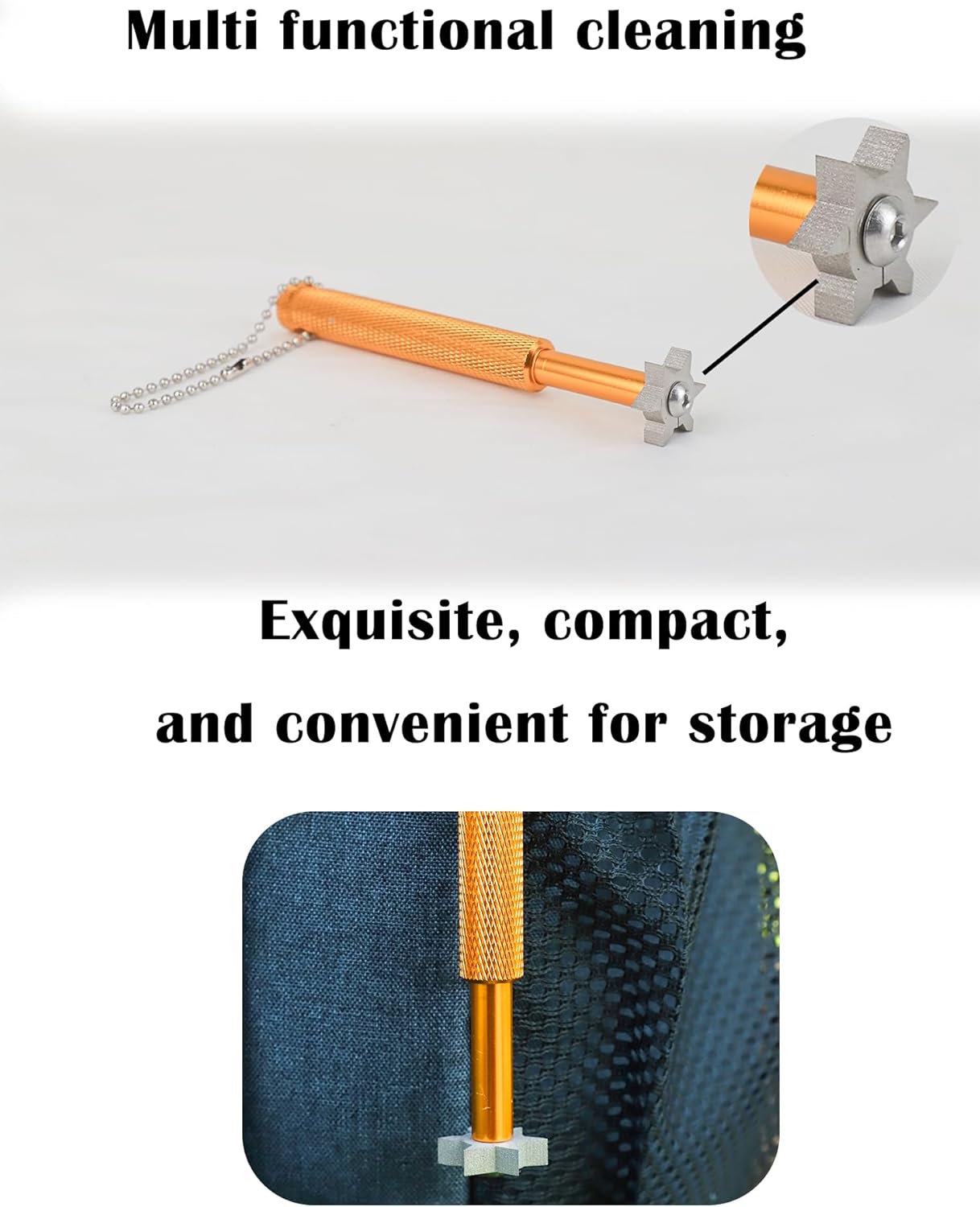 Golf Groove Sharpener,Golf Club Groove Sharpener,Groove Sharpener,Club Sharpener,Groove Sharpening Tool - Generate Optimal Backspin - Suitable for U & V-Grooves (6 Heads) (Golden)