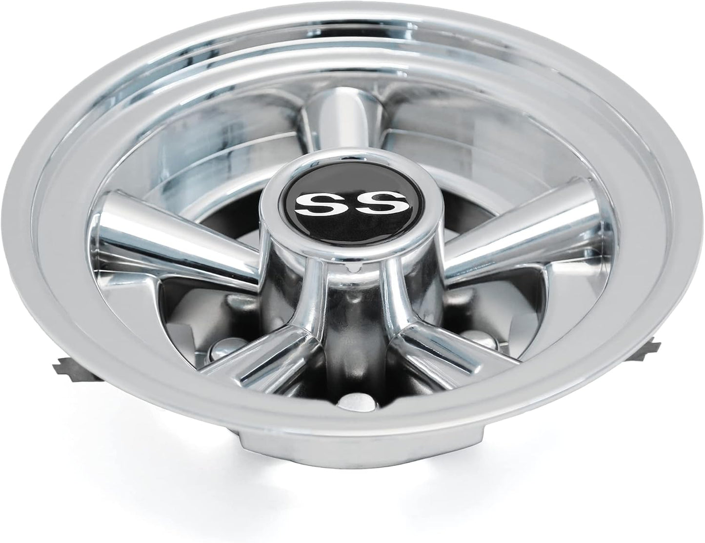 10L0L Golf Cart SS Wheel Covers Hub Caps for EZGO, Club Car, Yamaha - 8 Inch Snap-on Installation, Chrome, Set of 4