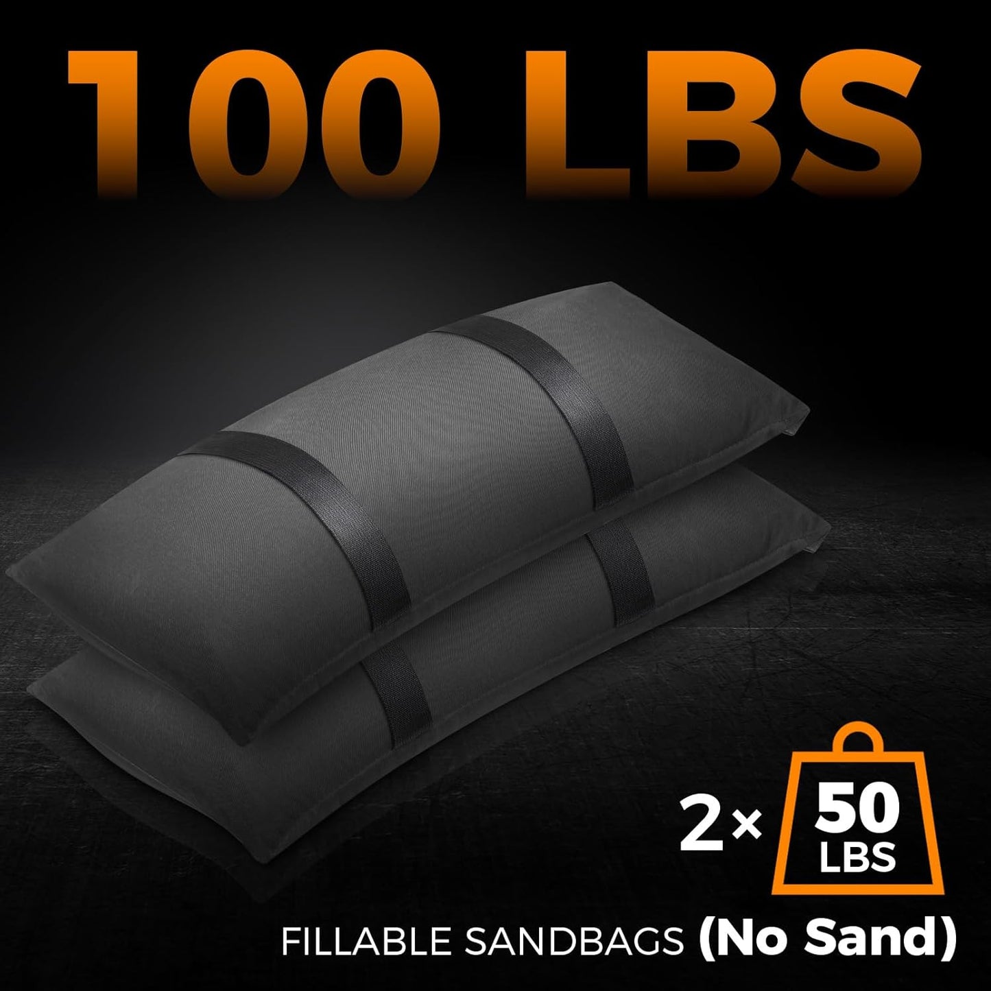 100 LBS Umbrella Base Weight Sandbags, Sand Bags for Weight, 2 Packs Fillable Sandbags for Umbrella Base, Weatherproof Furniture Heavy Duty Weight Bags For Patio Cantilever Umbrella Trampoline Garden