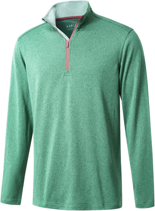 M MAELREG Quarter Zip Golf Pullover Men Dry Fit Long Sleeve Performance Wicking Mock Neck 1/4 Zip Pullover Mens Sweatshirt