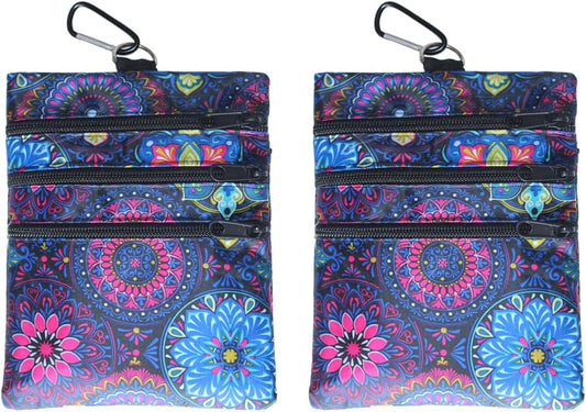 Golf valuables Pouch, Zipper Golf Ball Bag with 4 Pockets, Golf Accessories Pouch for Storing Balls,tees,Mobile Phone,Keys, Cards and Cash, Great Gift for Golfers