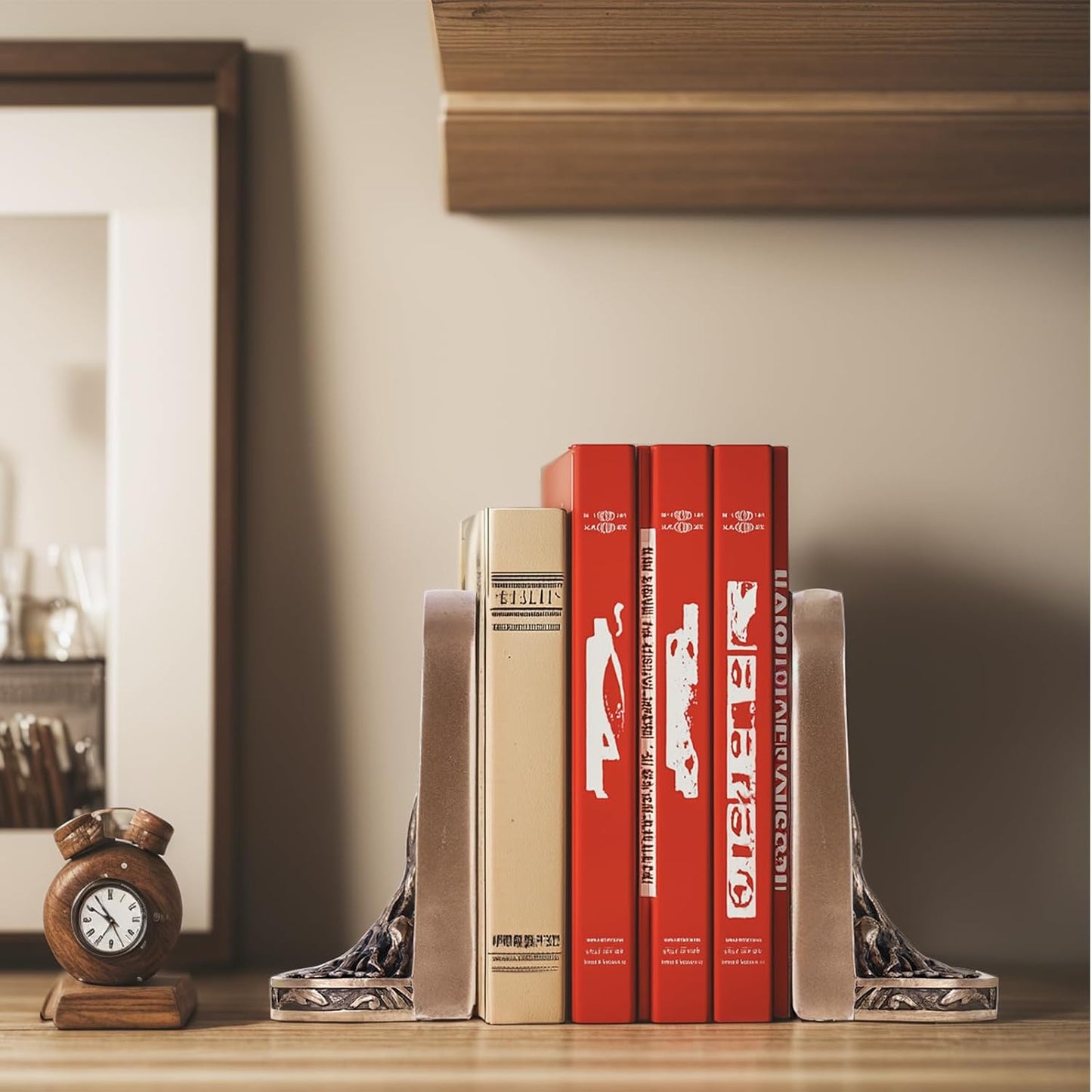 Antique Bronze Color Tree of Life Bookends Set, 2 Non-Skid Heavy Bookends for Shelves or Bookcase, Decorative Bookends for Desktop Shelf Decor, Library Office Decor, Home Décor Gift