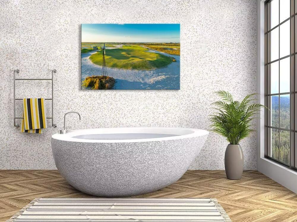 Streamsong Black Golf Course 9th Hole Wall Art for Living Room Bedroom Bathroom Home Decorations Golf Course Picture Poster Framed Artwork Canvas Prints Ready to Hang(18''H x 24''W)