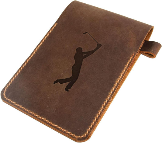 Golf Scorecard Holder Leather Hand Stitched, Yardage Book Holder, Gift for Him, Gift for Dad, Leather Golf Gifts