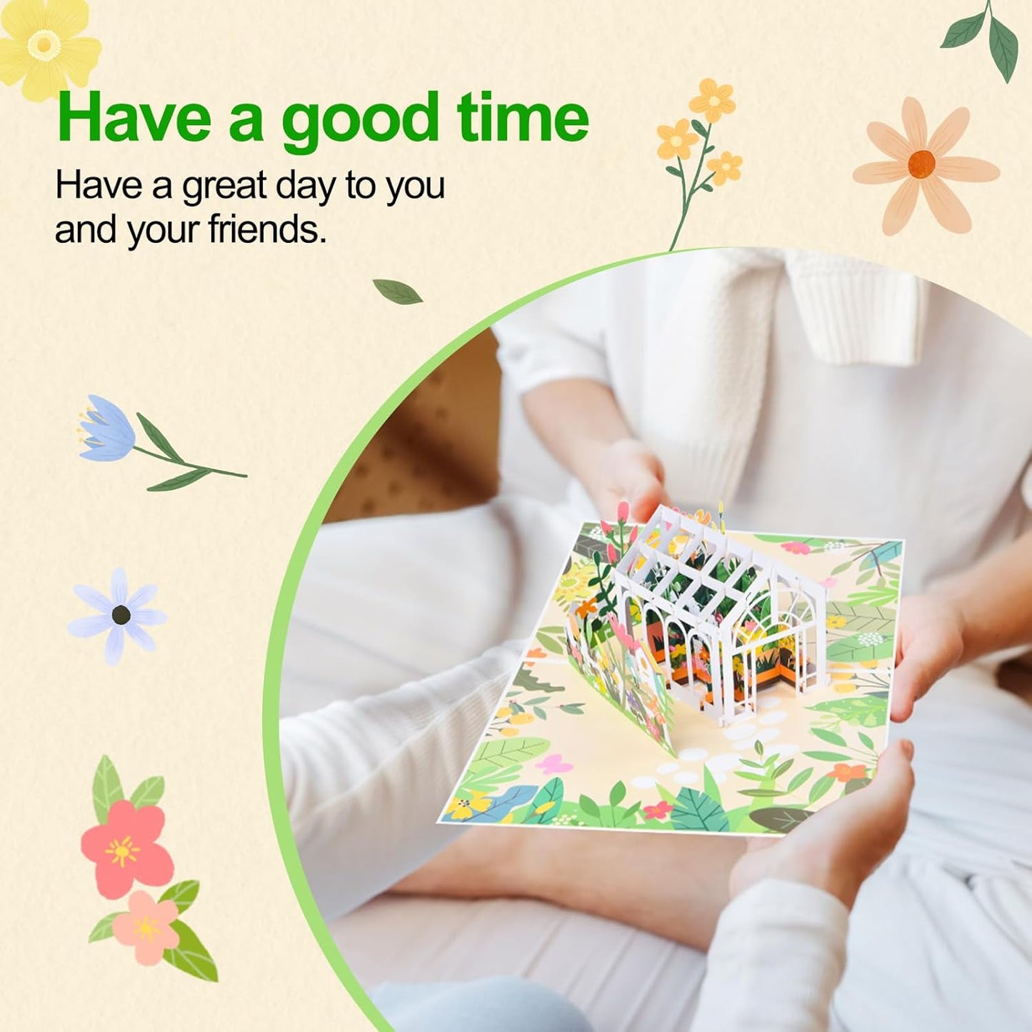 3D pop-up unfolded greeting card, hollowed out paper carving special occasion design, exquisite pattern pop-up display, suitable for sending greeting cards to him/her on special holidays - with envelope and blank label