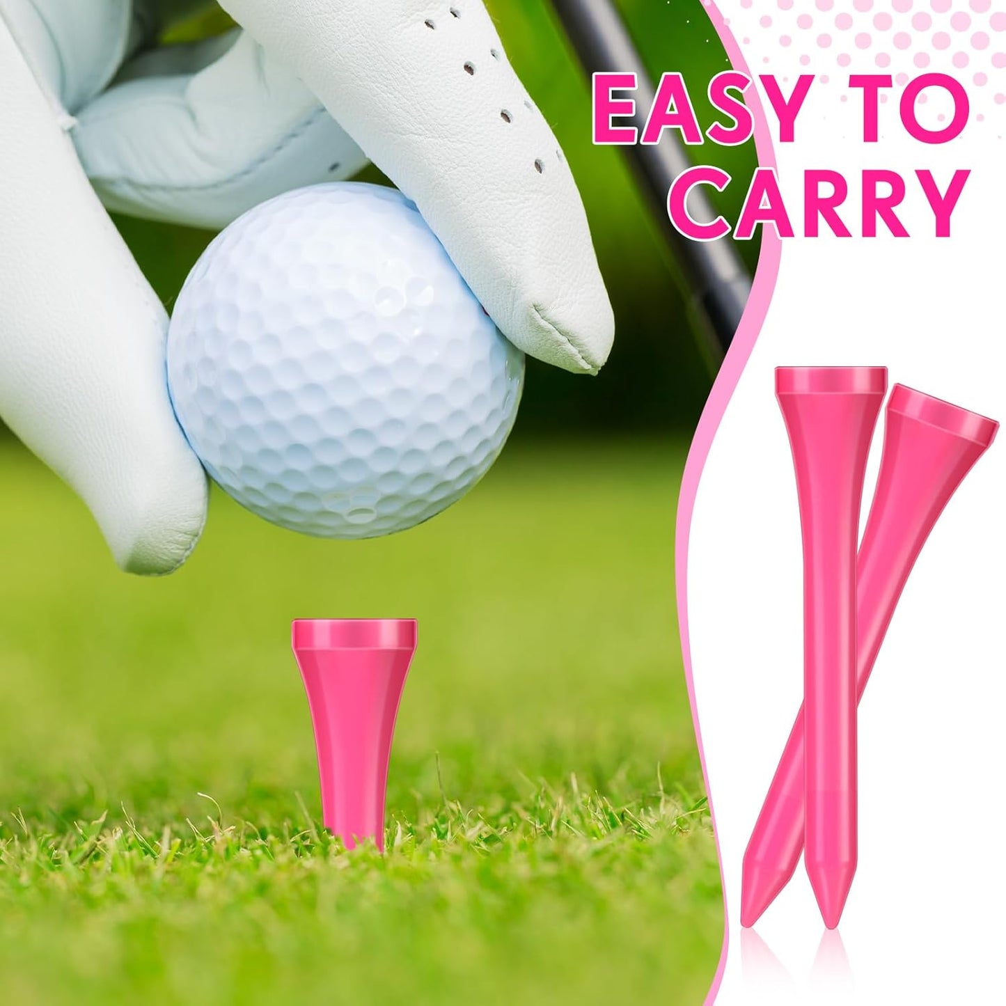 Jenaai 200 Pcs Golf Tees Bamboo Golf Tees Professional Golf Tees Bulk for Women Golf Club Accessories