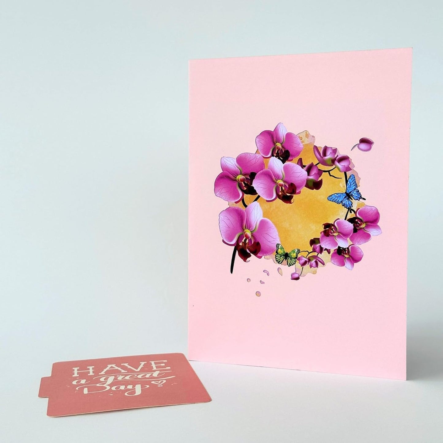 Pop Up Greeting Card Purple Orchid Blooming Flower Card Nature Lover Gift Love Appreciation Thank You Birthday Gift for Mom Mother's Day Idea