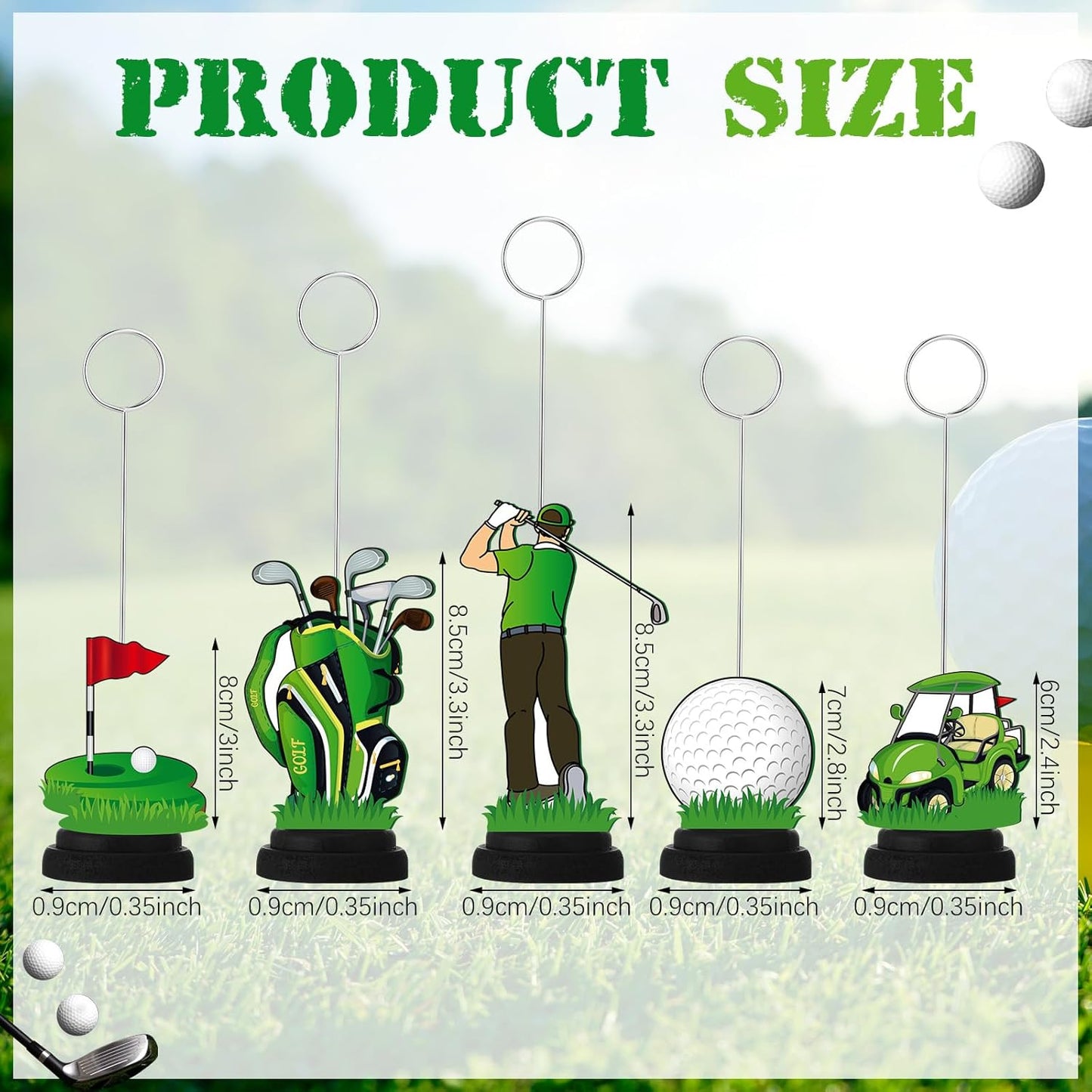 5 Pcs Golf Ball Photo Balloon Holder Table Centerpieces Holders Golf Themed Decoration Place Card Holder Photo Clips Holder for Home Birthday Wedding Party Decor