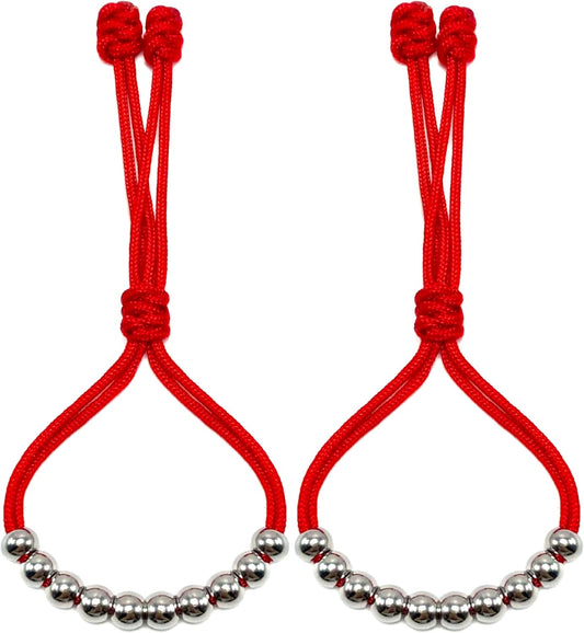 LAMIBEE Pack of 2 Golf Glove Bead Stroke Counter, 10 Stainless Steel Beads Score Counter for Gloves, Stroke Count Resizable Easy to Adjust Golf Round Scoring Tracker Accessory