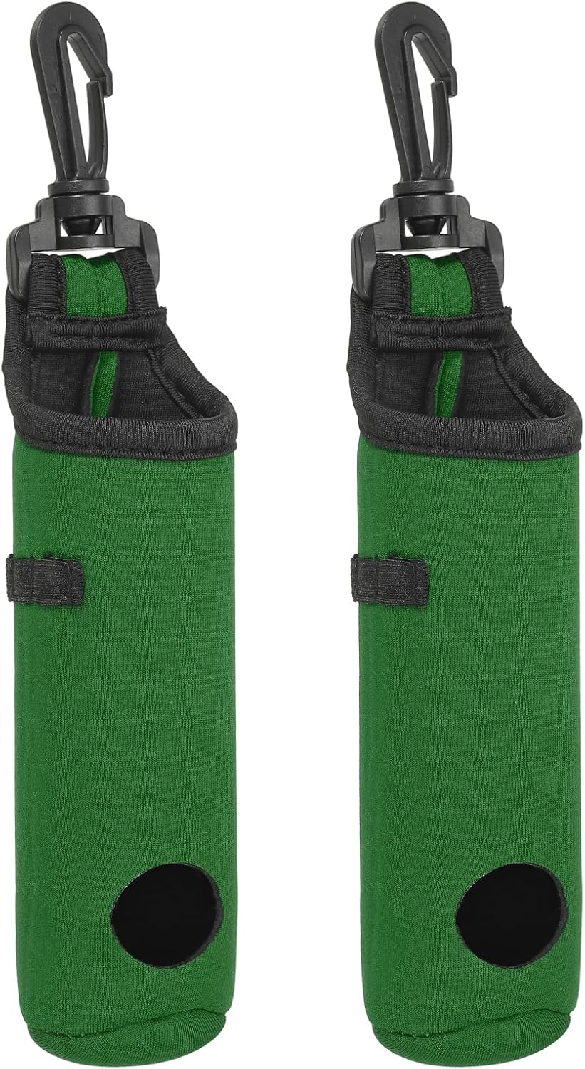 PATIKIL Golf Ball Carry Bag, 2 Pcs Golf Tee Holder Pouch Portable Neoprene Golf Ball Holder with Clip for Men and Women Storage Gifts, Forest Green