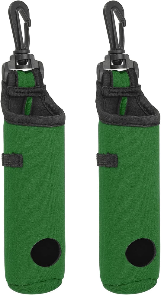 PATIKIL Golf Ball Carry Bag, 2 Pcs Golf Tee Holder Pouch Portable Neoprene Golf Ball Holder with Clip for Men and Women Storage Gifts, Forest Green