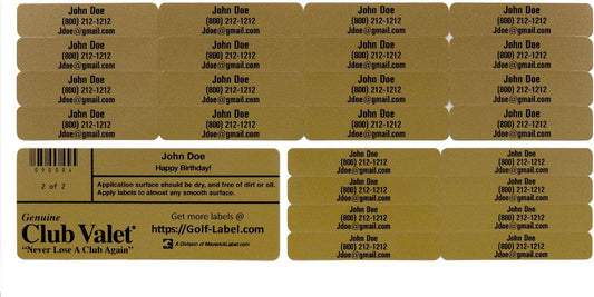 Customized Golf Club Labels – 24 Classy Identification Personalized Labels for Golf Clubs, Tools & More – Weatherproof, Fade Resistant