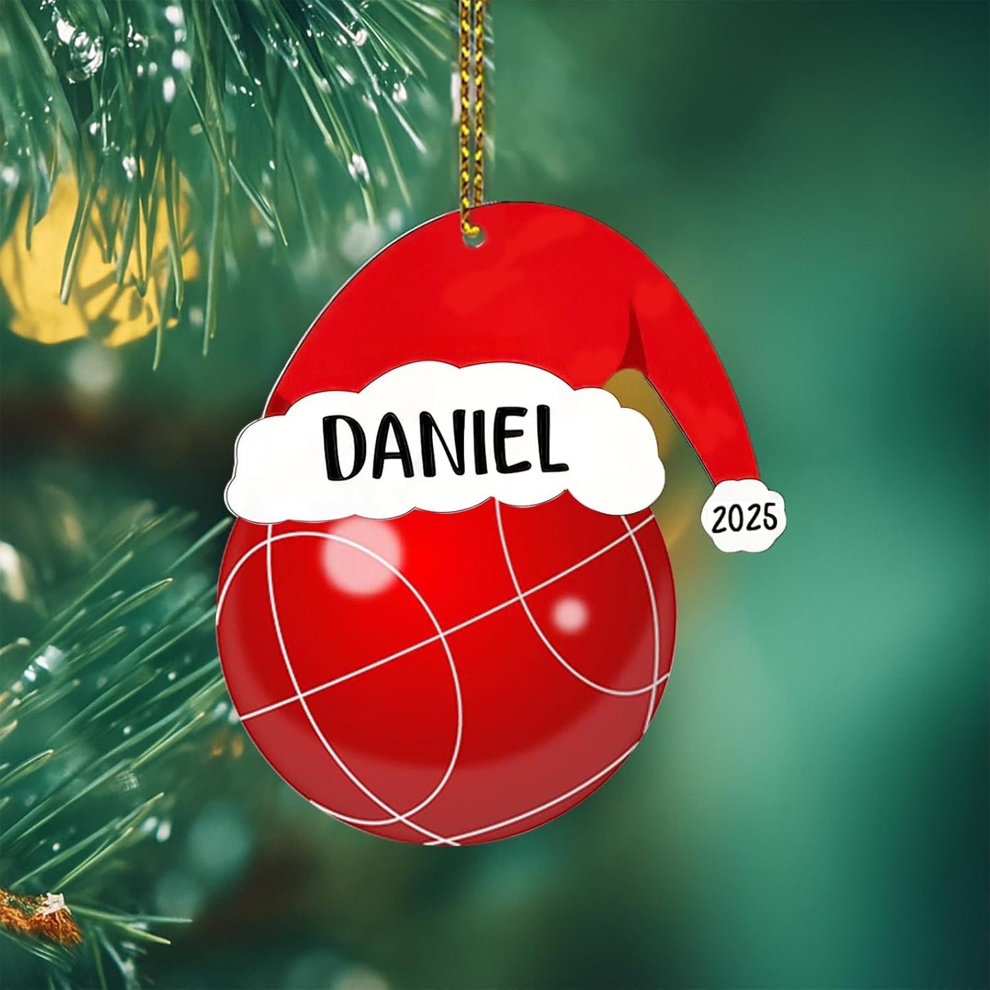 Personalized Bocce Ball Christmas Ornament 2025, Custom Bocce Ball Ornaments with Name, Team Ornament, Custom Coach Gifts, Christmas Tree Decorations, Gifts for Sports Lovers Boys, Xmas Gift 2025