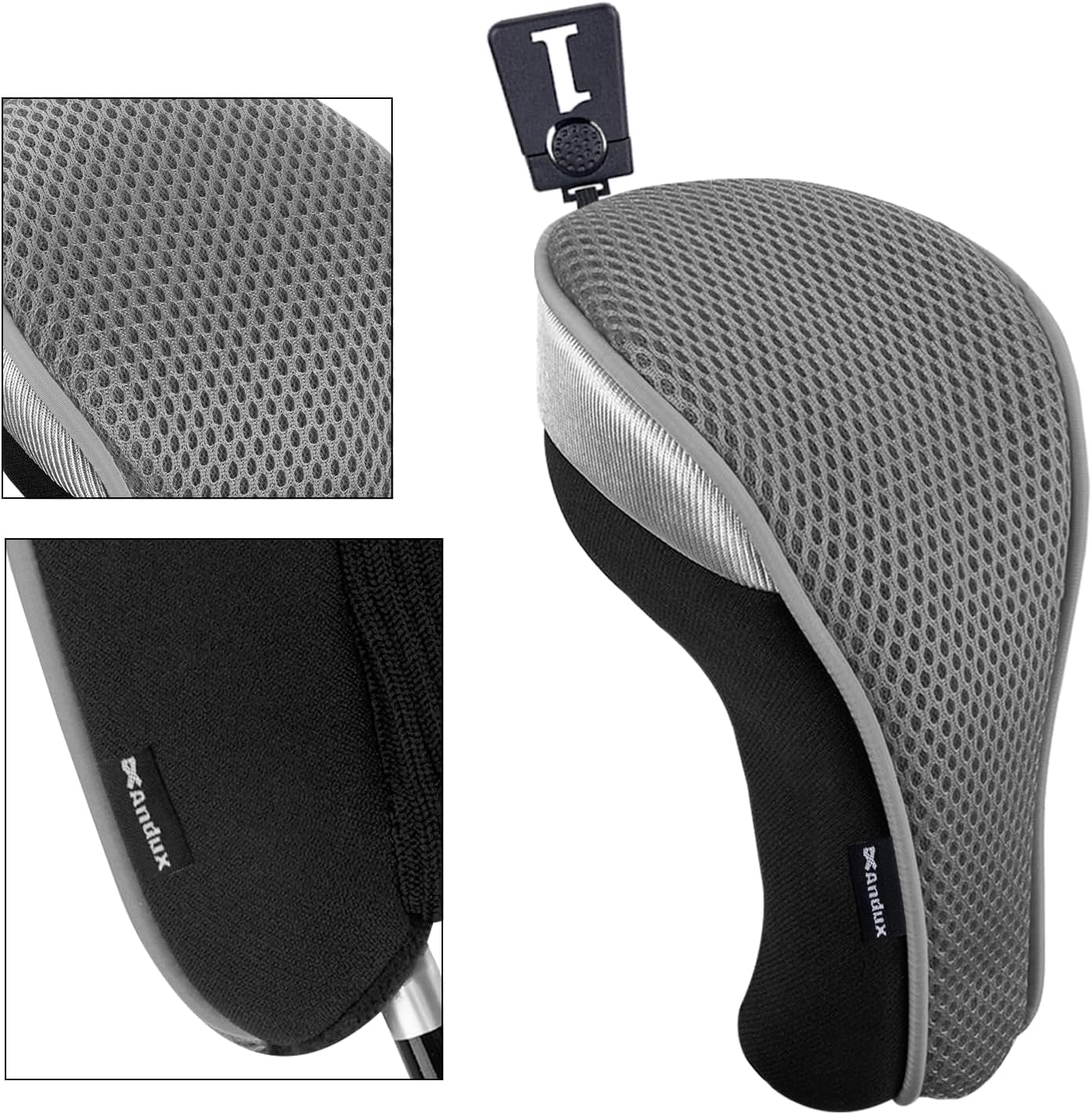 Andux 4pcs/Pack Mesh Golf 460cc Driver Fairway Wood Club Head Covers with Interchangeable No. Tags
