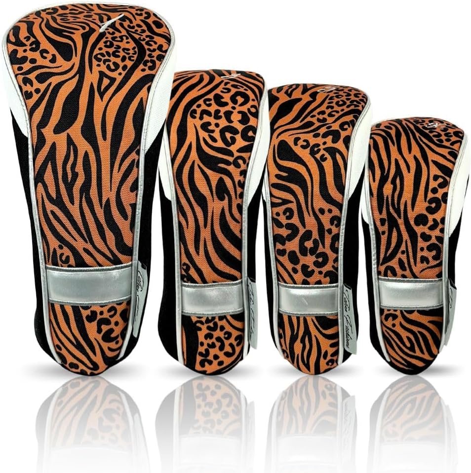 Taboo Fashions Monaco Golf Club Covers for Women - Numbered Golf Headcovers Set for Driver, Fairway and Hybrid Clubs - Weather Resistant, Pack of 4