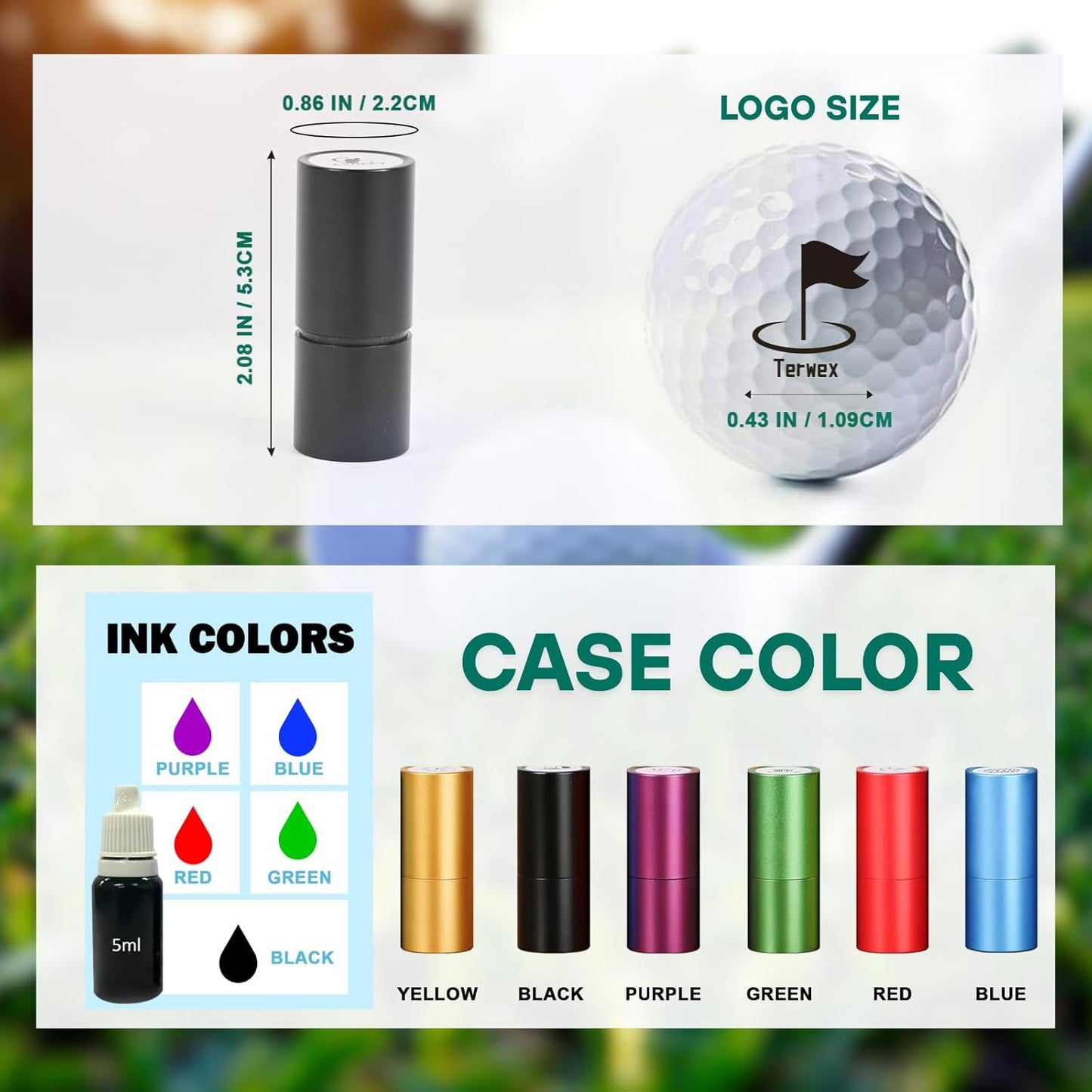 Custom Golf Ball Stamp - Personalized Golf Ball Markers with Ink, Waterproof Golf Stamper Mark, Customize Your Own Logo on Golf Balls, Golf Accessories Customized Gifts for Father Men Golfers