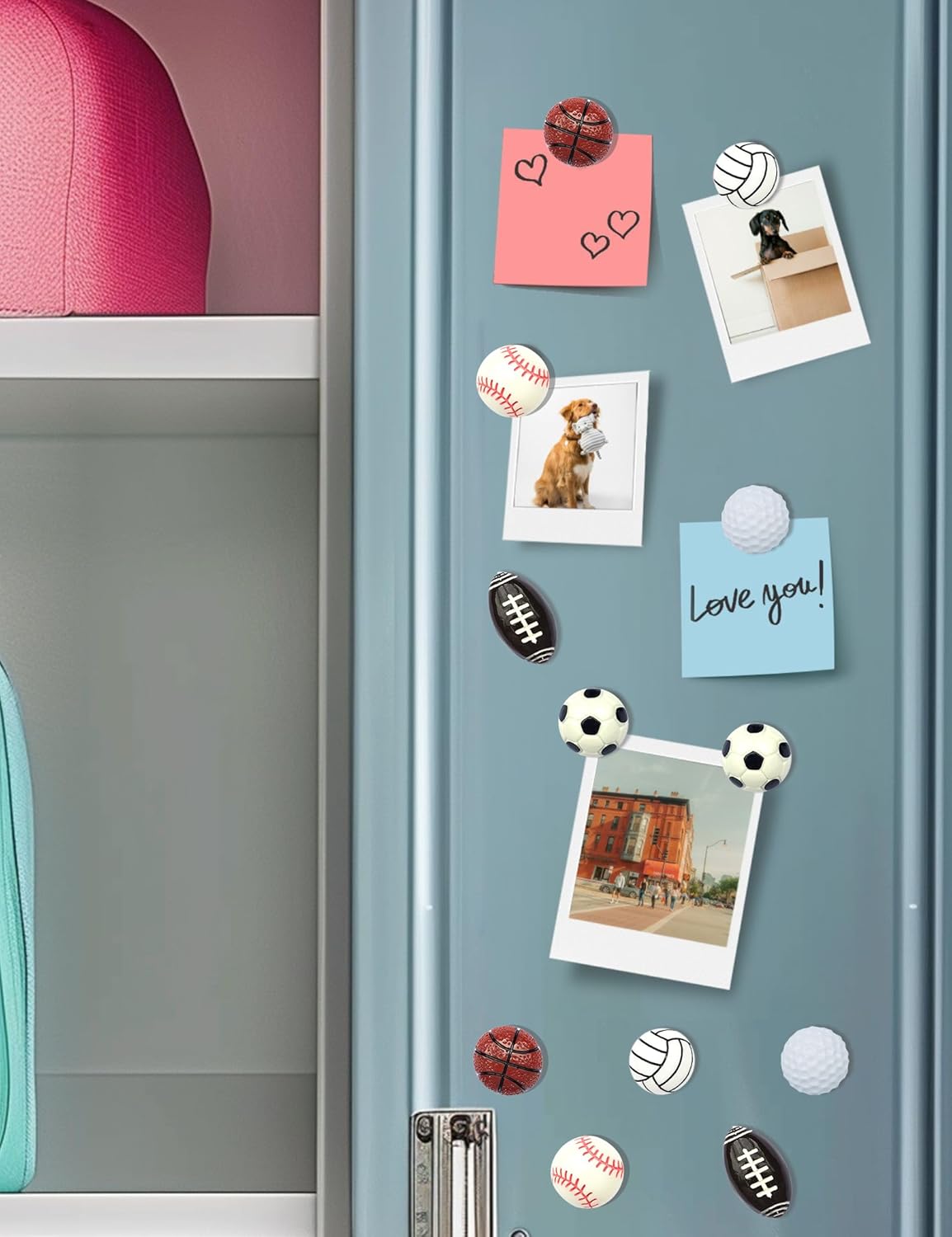 KEYDUACU 12Pcs Strong Ball Magnets,3D Golf Ball Sports Craft Decoration Magnet,Strong Fridge Magnets for Kitchen, School,Office Whiteboard, Cabinet and Dishwasher