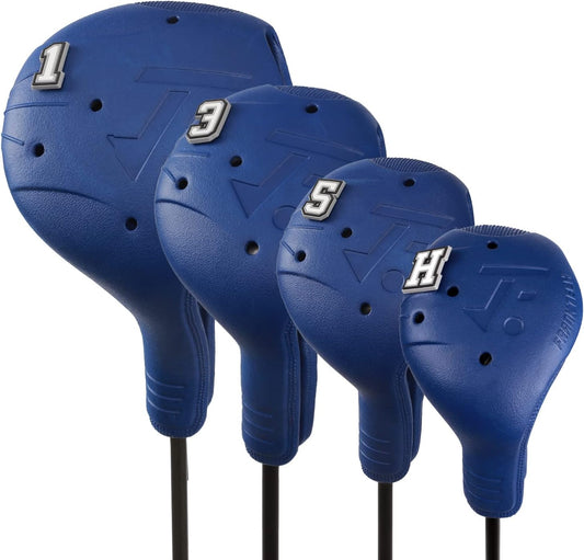 Golf Head Covers, EVA Plastic Golf Club Covers for Driver Fairway Woods Hybrid, Driver Headcover with Pins, Fit All Right-Handed Golf Clubs, Easy On Off, Washable