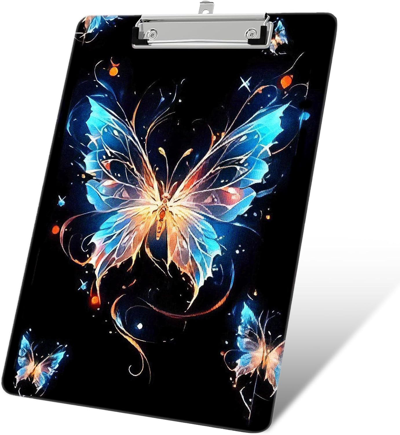 Plastic A4 Clipboards, Cute Fashion Clipboard Decorative, 12.2" x 8.7" Standard A4 Size Clipboards, Plastic Acrylic Clipboard for Teacher, Social Worker, Students,Women, Office Supplies (Butterfly)