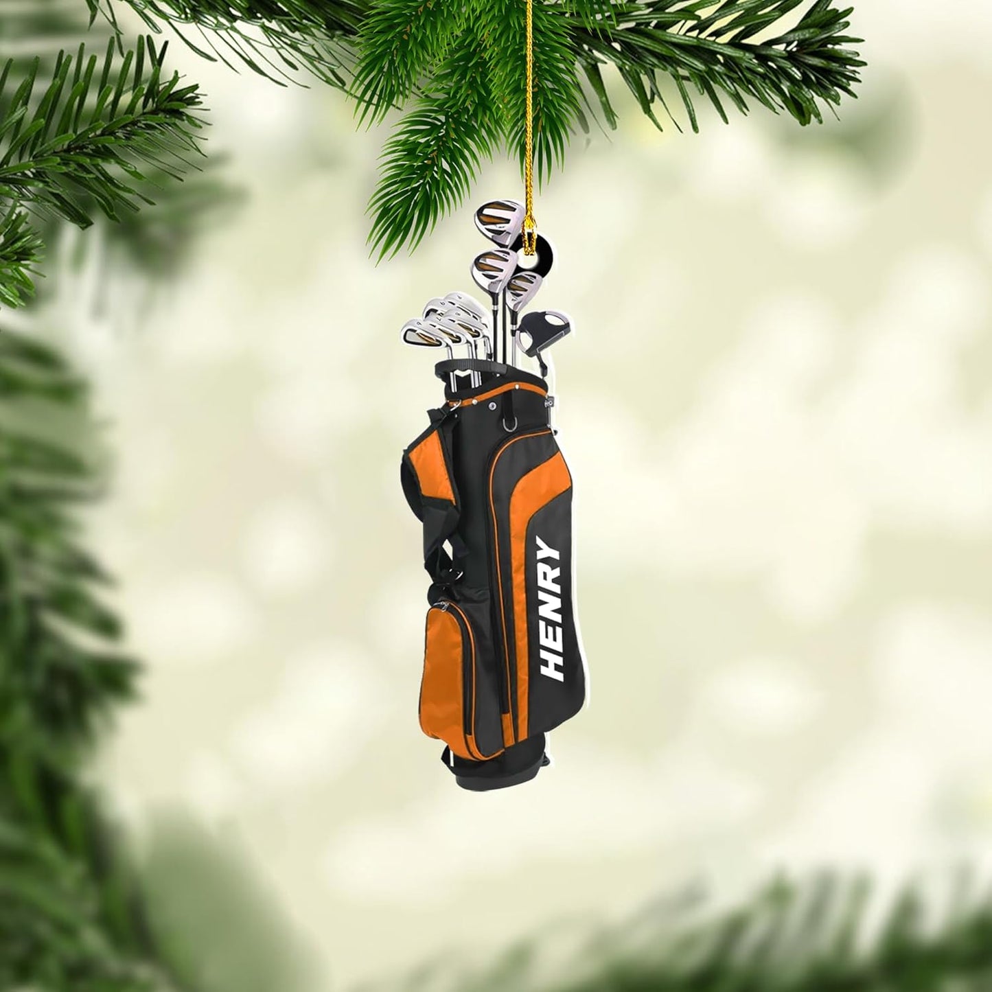 Personalized Golf Ornaments for Christmas Tree 2025 Custom Golf Christmas Ornament Golfing Bag Ornament Sports Golf Cart Ornaments Gift for Golfer Bag Golfing Lovers Hanging Decoration (G7)