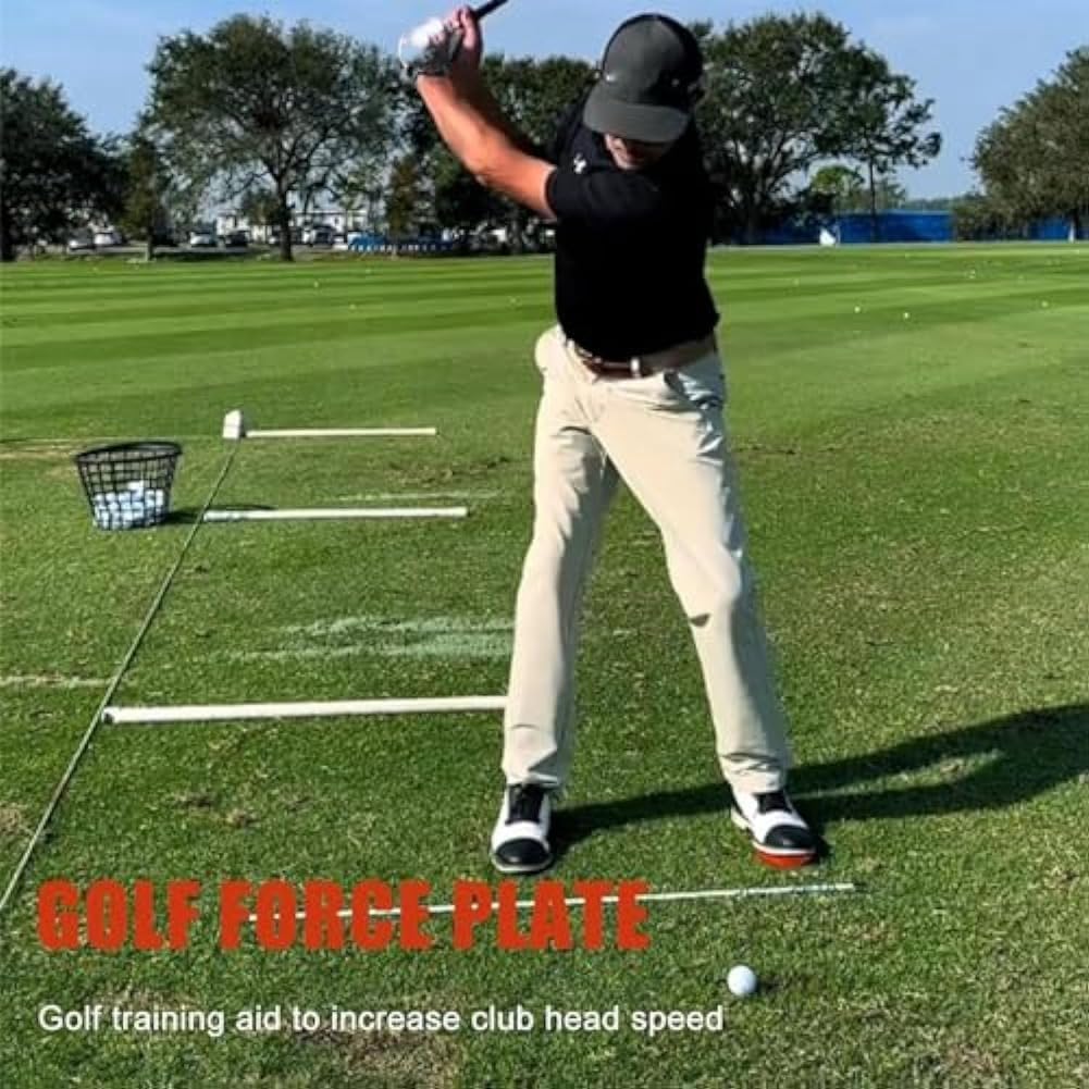 Golf Trainer Swing Speed Trainer Chipping and Putting Power Pad Weight Transfer, Yellow