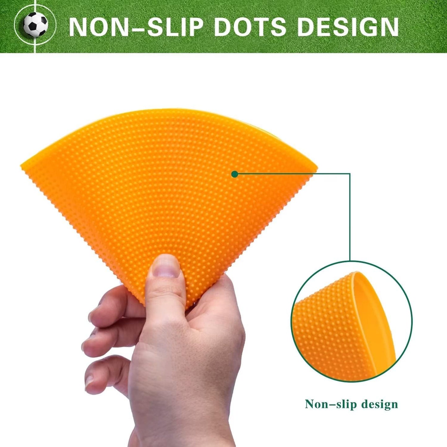 Poly Spot Markers 9 inch Non-Slip Rubber Agility Markers Flat Field Cones Floor Dots for Football, Soccer, Basketball Training Markers, School Activities, Exercise Drills, Social Distancing