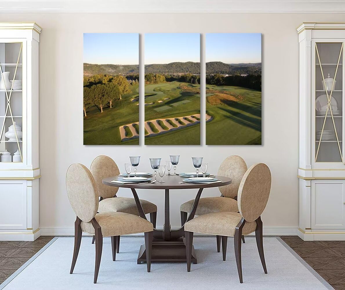 Oakmont Country Golf Club Wall Art for Living Room Bedroom Bathroom Home Decorations Oakmount Golf Art Golf Pictures Posters Framed Artwork Canvas Prints Ready to Hang(20''W x 40''H x3)