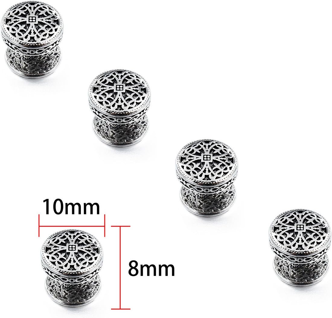 HAWSON Cufflinks and Studs for Men-Fashion Men Vintage Enamel Carbon Fiber Tuxedo Shirt Cufflinks and Studs Set for Regular Wedding Business Accessories
