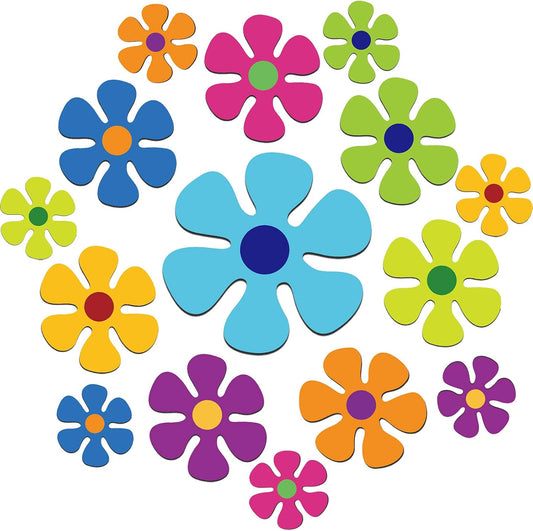 Outus Car Flower Magnet Funny Magnetic Decals Decorations Cute Fridge Magnets 60s Flower Cutout Magnet for Car Home Door Refrigerator (24 Pieces,3.9 x 3.9 Inch, 2.2 x 2.2 Inch, 5.1 x 5.1 Inch)