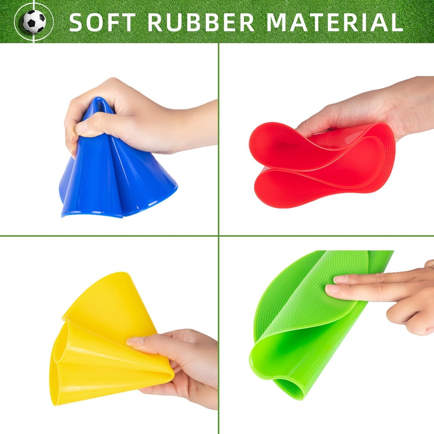 9 Inch Colored Poly Spot Marker 12 Pcs, Non-Slip Rubber Agility Markers Flat Field Cones Floor Dots for Football, Basketball Training Markers, Dance Practice and Drills with Flat Cones Points