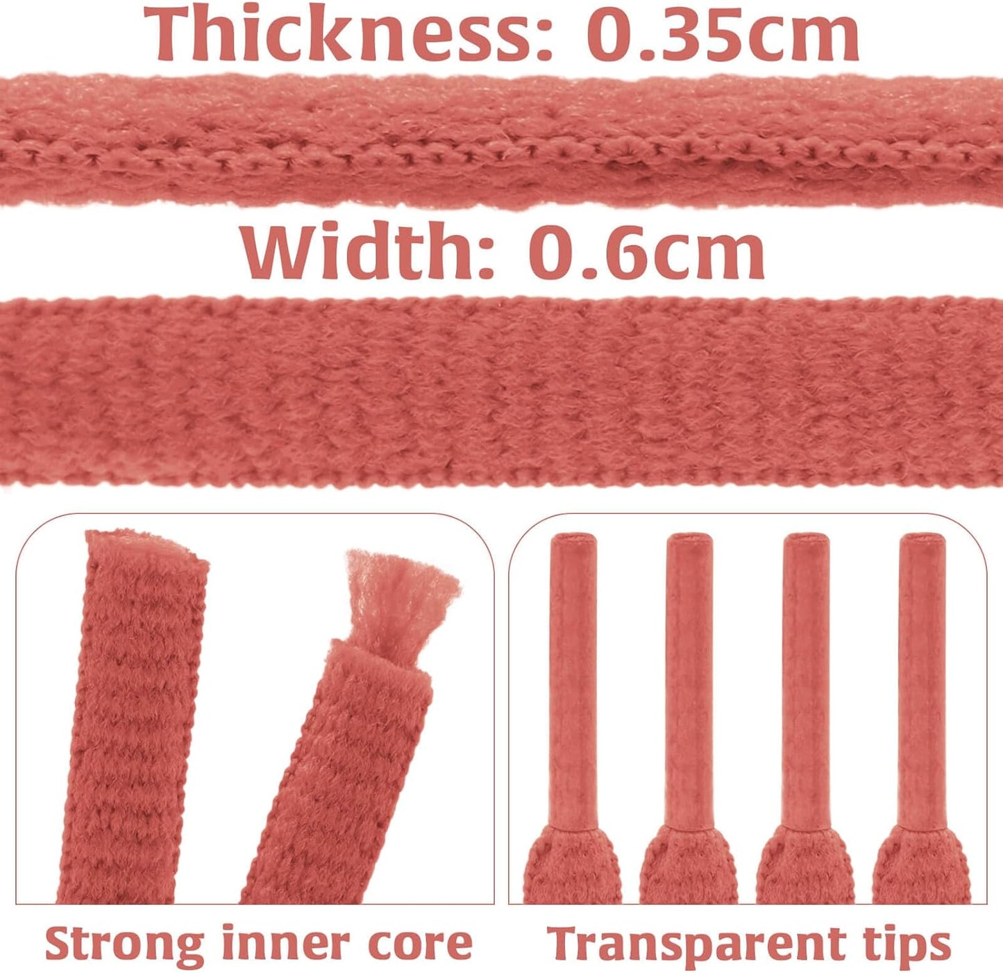 DELELE 2Pair Oval Shoes laces 42 Colors Half Round 1/4" Athletic ShoeLaces for Sport/Running Shoes Shoe Strings