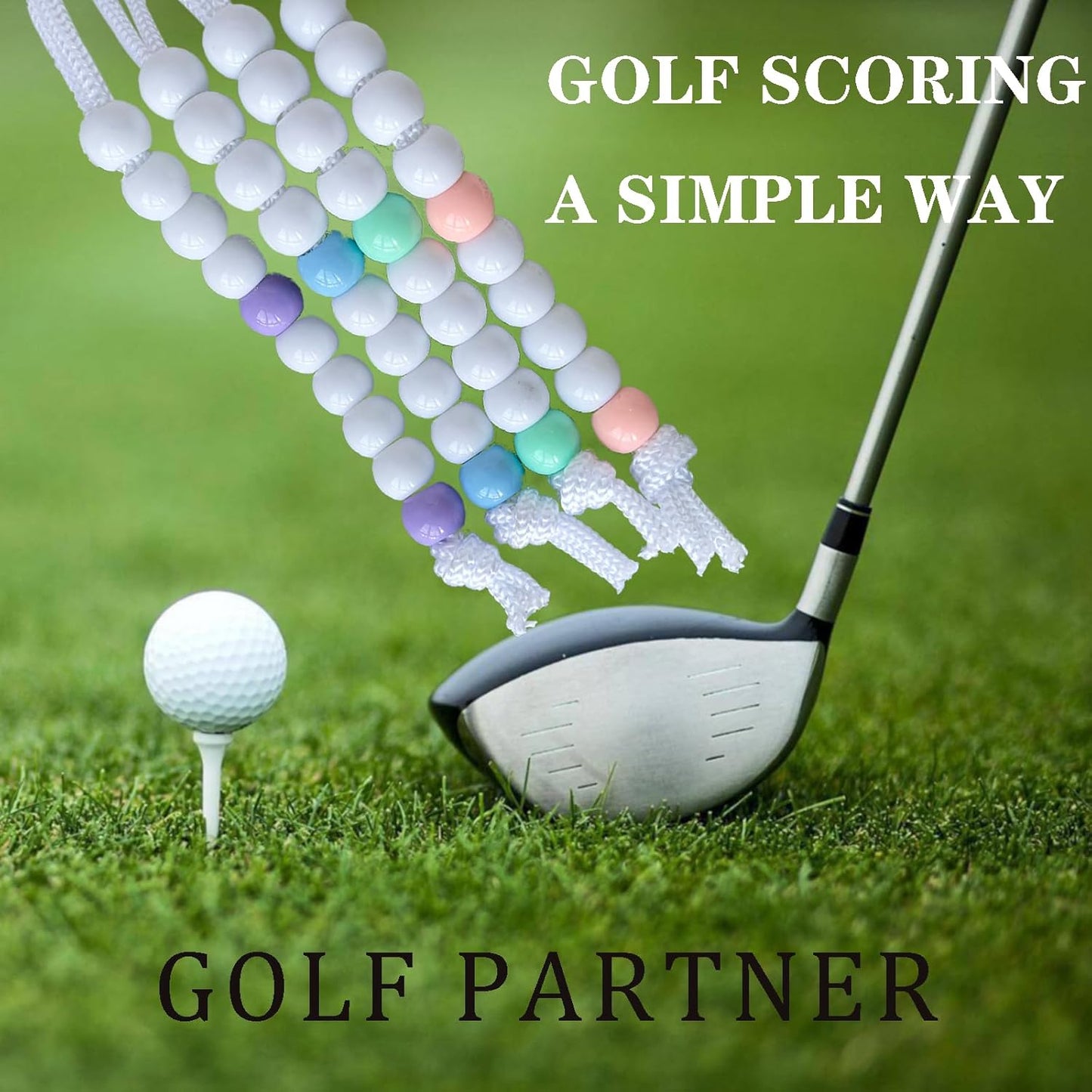 Golf Beads Score Counter, Golf Beads Counter, Golf Beads Count Stroke Score Counter, Golf Rhinestone Bead Score Counter (2 Pcs Green)