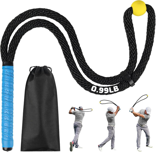 Heavier Premium Golf Rope Swing Trainer, Professional Weighted Golf Swing Rope, Warm-Up Training Tempo Aids with Ball and Grip to Improve Speed, Rhythm, Flex & Strength for All-Level Golfers