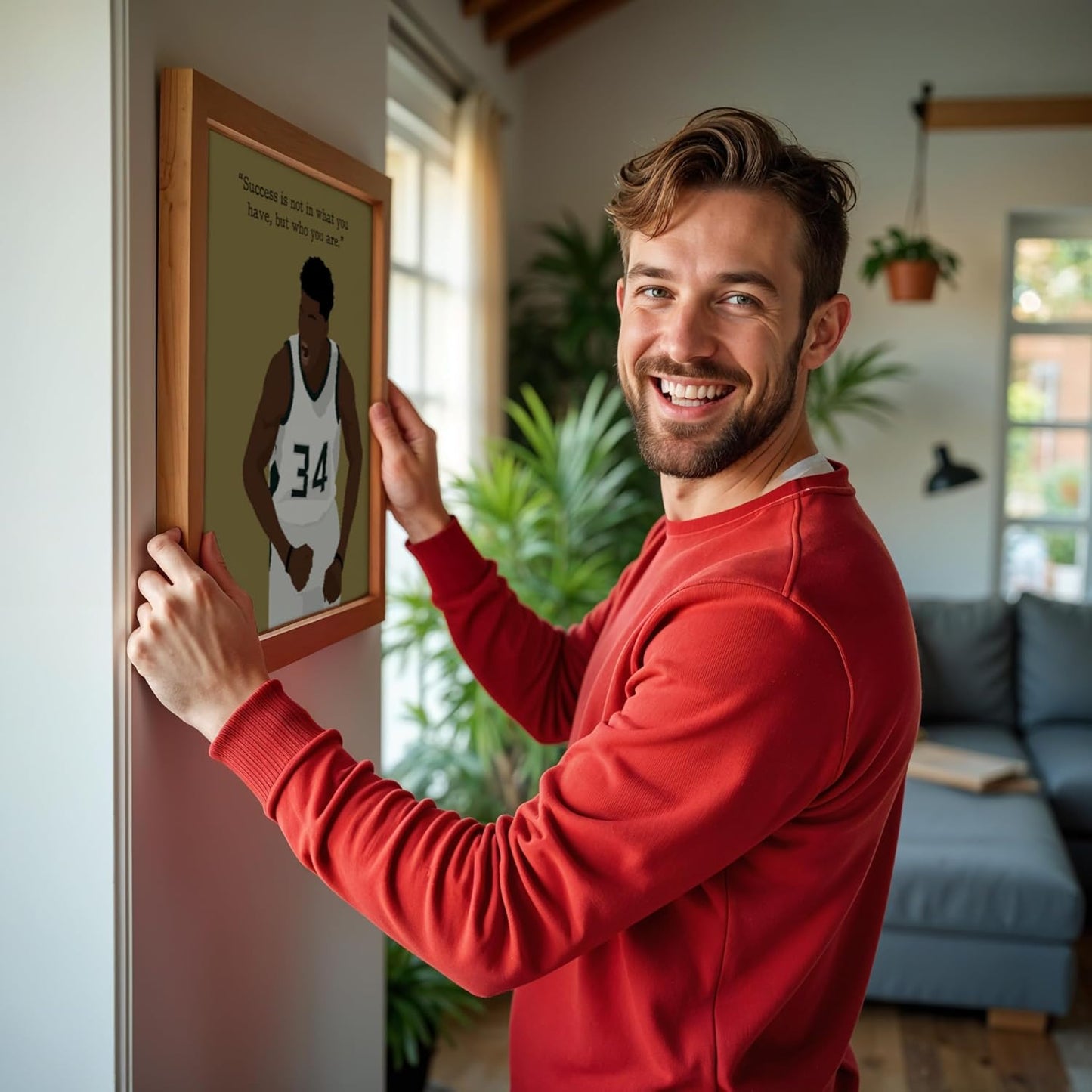 LOLUIS Motivational Basketball Superstar Hand-Drawn Artwork Sport Quote Wall Art Decorations (Unframed 8"x10", Basketball Player 6)